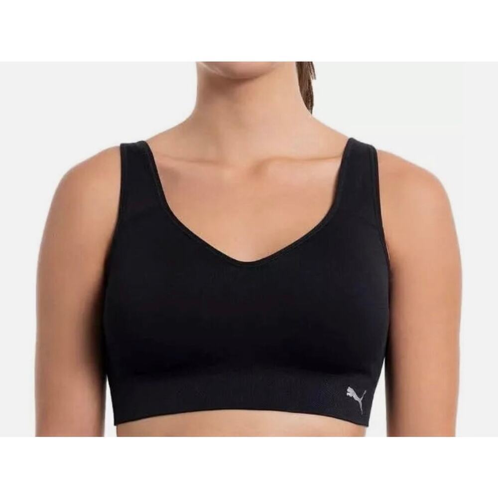 Puma Women's Seamless Sports Workout Athletic Bra Sz L